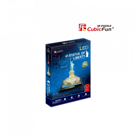Cubic Fun - Puzzle 3D Led Statuia Libertatii 37 Piese