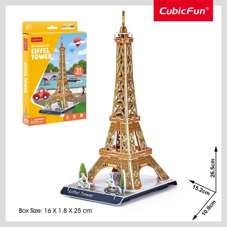 Cubic Fun - Puzzle 3D turnul Eiffel 31 piese - Img 3
