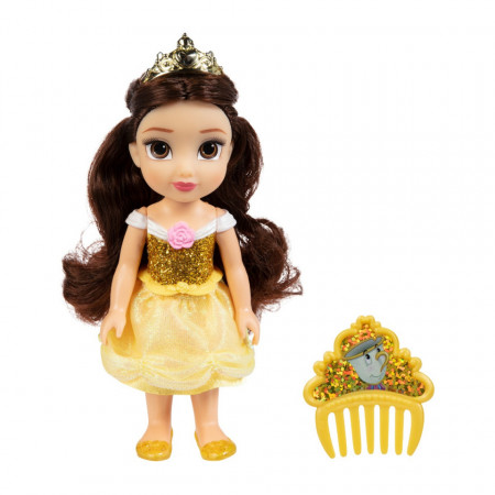 Disney Princess - Papusa cu sclipici si pieptene, 15 cm - Img 4