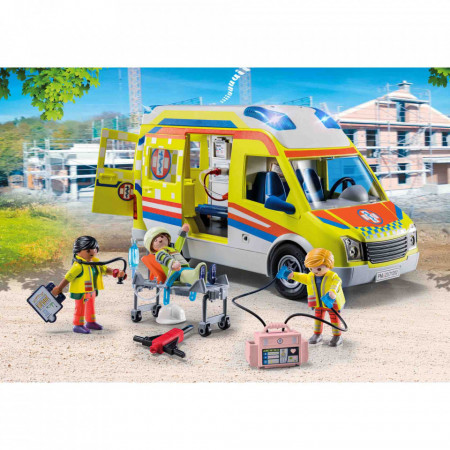 Playmobil - Ambulanta Galbena Cu Lumini Si Sunete - Img 2