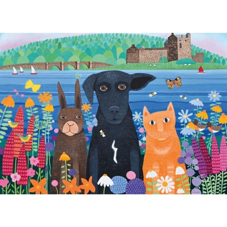 Ravensburger - Puzzle animalute la castelul Eilean Donan 1000 piese - Img 3