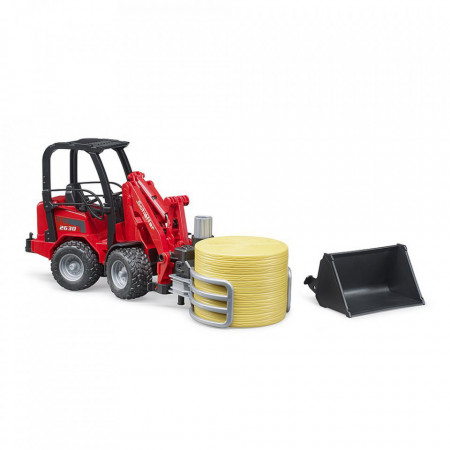 Bruder - Incarcator Compact Schaffer 2630 Cu Graifer Si Un Balot Rotund - Img 5