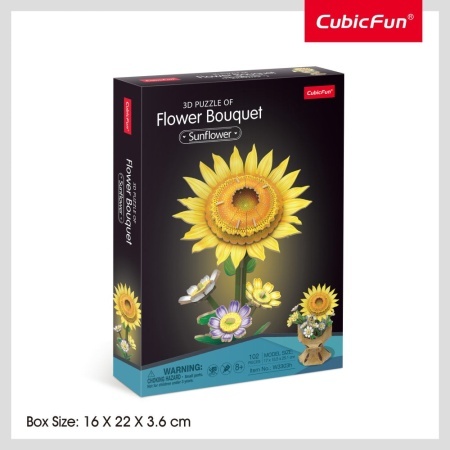 Cubic Fun - Buchet de flori 3D Floarea Soarelui 102 piese - Img 3