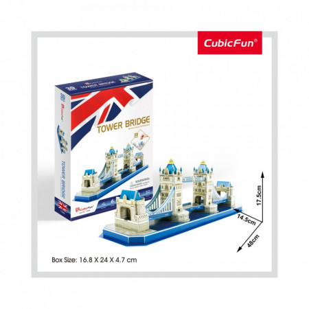 Cubic Fun - Puzzle 3D Tower Bridge (Nivel Mediu 52 Piese) - Img 2