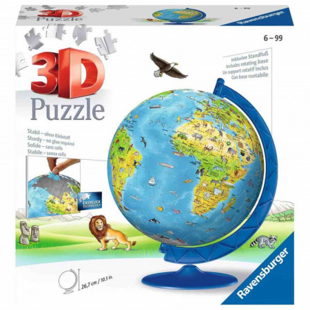 Puzzle 3D Copii - Globul Lumii, 180 Piese - Img 3