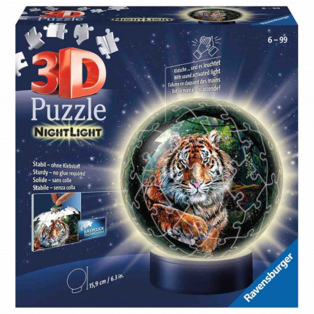 Puzzle 3D Luminos Tigru, 72 Piese - Img 3