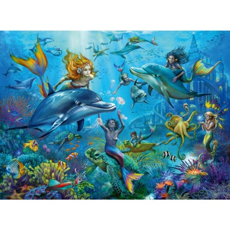 Ravensburger - Puzzle sirene si delfini 100 piese - Img 2
