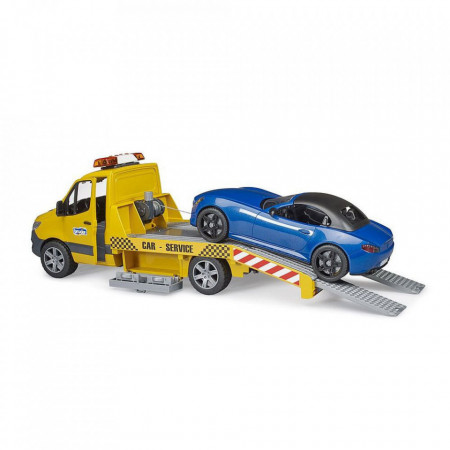 Bruder - Vehicul De Tractare Mercedes Benz Cu Sirena Si Vehicul - Img 3