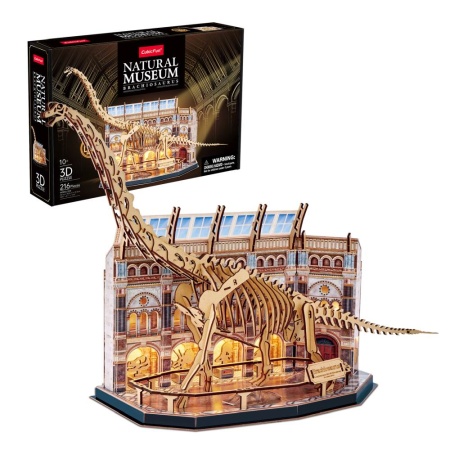 Cubic Fun - Puzzle 3D cu LED muzeul natural Brachiosaurus 217 piese - Img 2