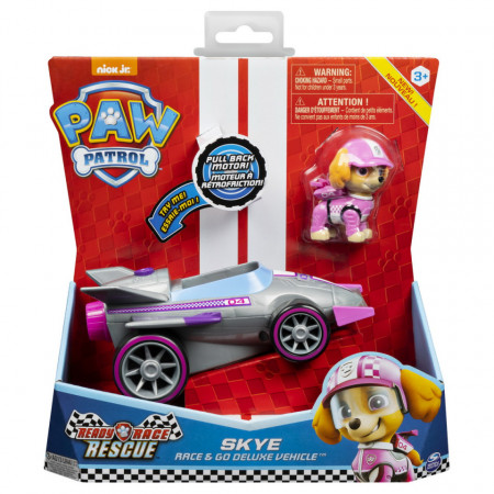 PATRULA CATELUSILOR SKYE MASINA DE CURSE CU SUNETE SI MOTOR PULL-BACK - Img 2