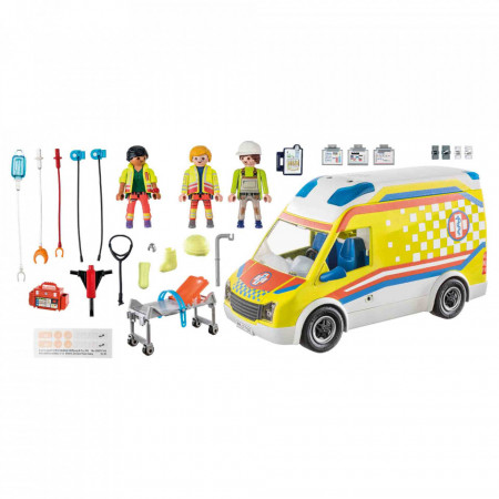 Playmobil - Ambulanta Galbena Cu Lumini Si Sunete - Img 4