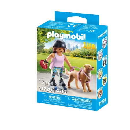 Playmobil - Figurina patinatoare cu animalut de colectie caine Retriever - Img 3