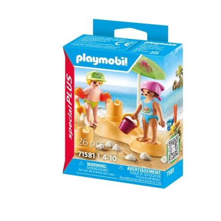 Playmobil - Figurine copii cu castel de nisip - Img 3