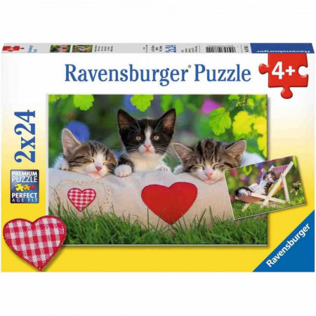 Puzzle Pisicute Somnoroase, 2X24 Piese - Img 3