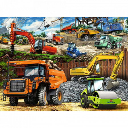 Puzzle Vehicule De Constructii, 100 Piese - Img 2
