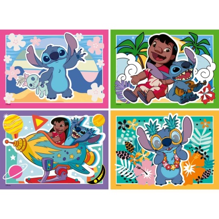 Ravensburger - Puzzle interactiv cu buton sonor pentru testarea rapiditatii Disney Stitch 4x35 piese - Img 3