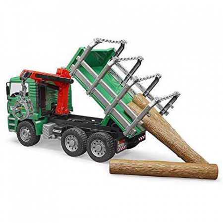 Bruder - Camion Lemne Man Tga Cu Macara De Incarcare Si 3 Busteni - Img 4