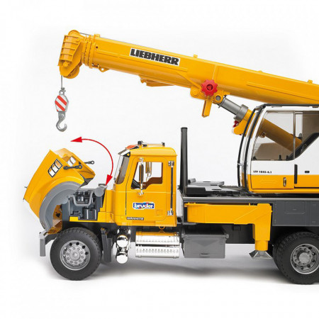 Bruder Camion Mack Granite Liebherr Cu Macara - Img 5