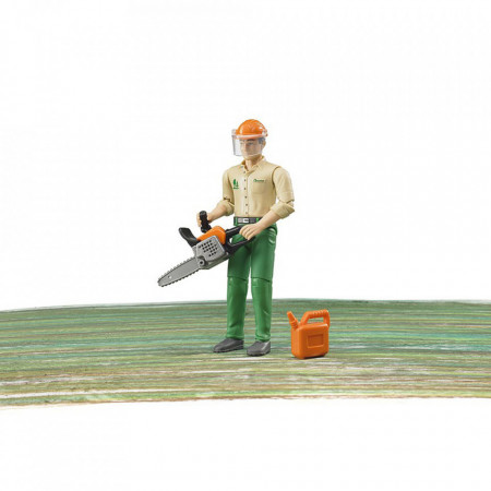 Bruder - Figurina Muncitor Forestier Cu Accesorii - Img 2