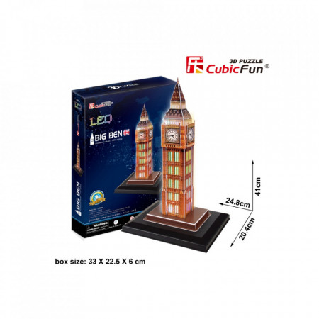 Cubic Fun - Puzzle 3D Led Big Ben 28 Piese - Img 3