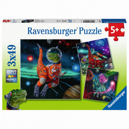 Puzzle Dinozauri In Spatiu, 3X49 Piese