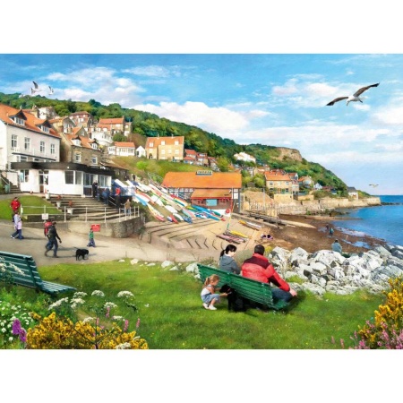 Ravensburger - Puzzle peisaje pitoresti Yorkshire Whitby si Runswick Bay 2x500 piese - Img 2