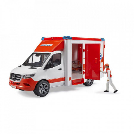 Bruder - Ambulanta Mercedes Benz Cu Sofer Si Sirena - Img 2