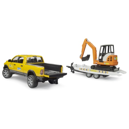 Bruder Masina RAM 2500 cu remorca si mini excavator - Img 2