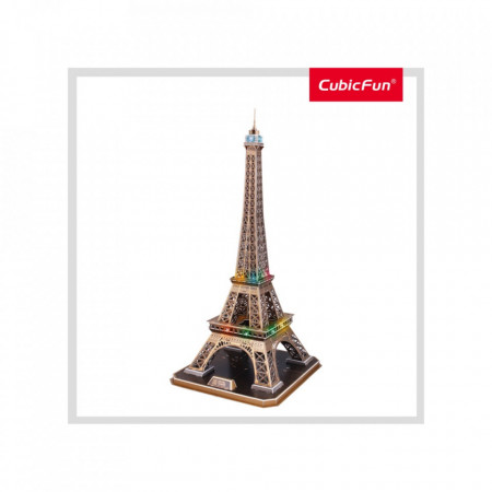 Cubic Fun - Puzzle 3D Led Turnul Eiffel 84 Piese - Img 3