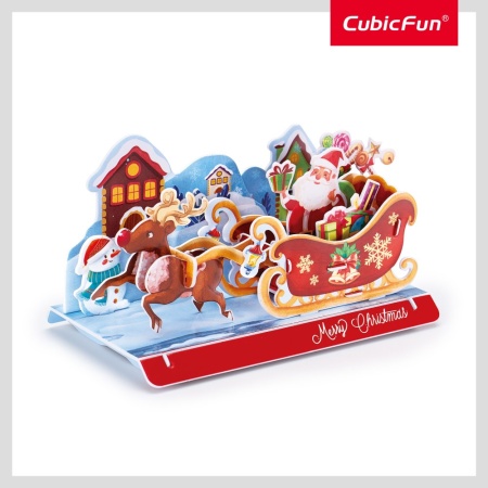 Cubic Fun - Puzzle 3D sania lui Mos Craciun 19 piese - Img 2