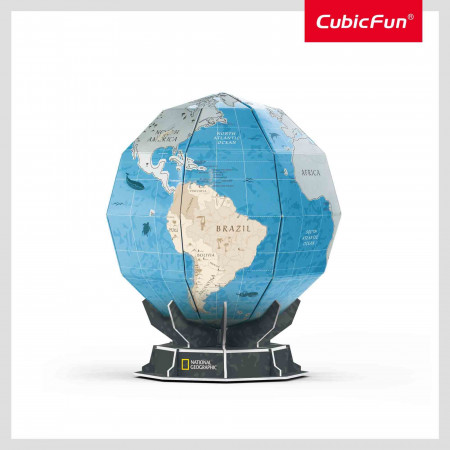 CUBICFUN - PUZZLE 3D GLOBUL PAMANTESC 32 PIESE SI BROSURA IN ROMANA - Img 4