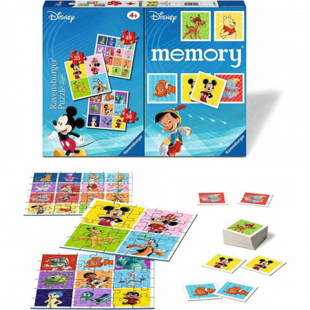 Puzzle si Joc Memory Personaje Disney, 25/36/49 Piese