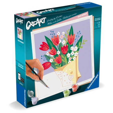 Ravensburger - CreArt pictura pe numere pentru adulti buchet de lalele - Img 2