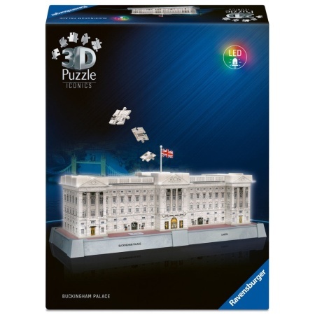 Ravensburger - Puzzle 3D iconic Palatul Buckingham cu LED 216 piese model de colectie in miniatura - Img 2