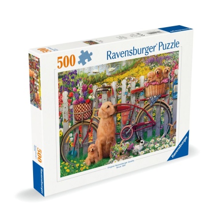 Ravensburger - Puzzle catelusi pe bicicleta 500 piese design nou - Img 3
