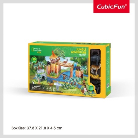 Cubic Fun - National Geographic Set de joaca 3D aventura in jungla 65 piese - Img 2
