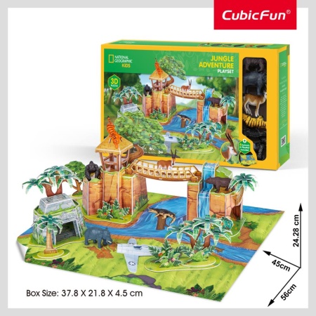 Cubic Fun - National Geographic Set de joaca 3D aventura in jungla 65 piese - Img 3
