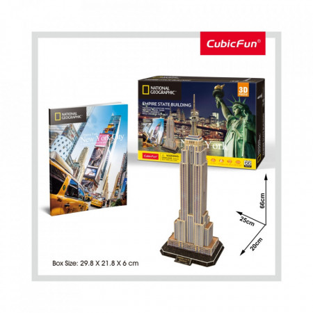 Cubic Fun - Puzzle 3D si Brosura-Empire State Building 66 Piese - Img 2