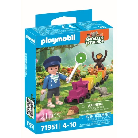Playmobil - Jucarie de rol Plimbarea animalelor cu locomotiva - Img 2