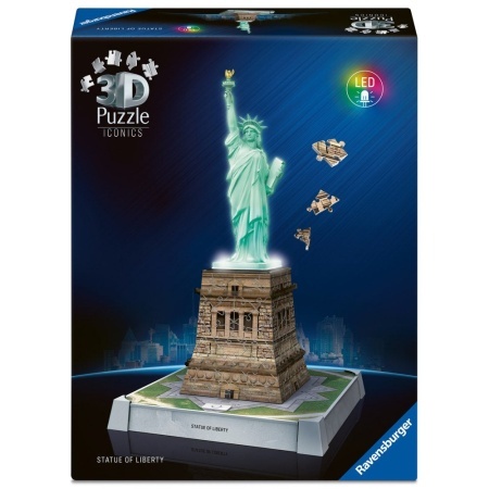 Ravensburger - Puzzle 3D iconic Statia Libertatii cu LED 108 piese model de colectie in miniatura - Img 2