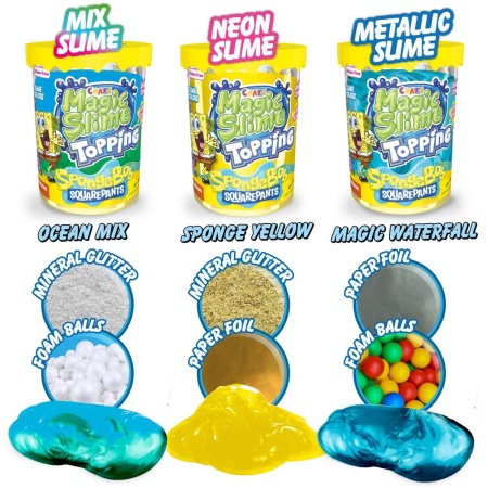 Craze - Slime Magic SpongeBob 70 ml cu sclipici si topping modele asortate - Img 4
