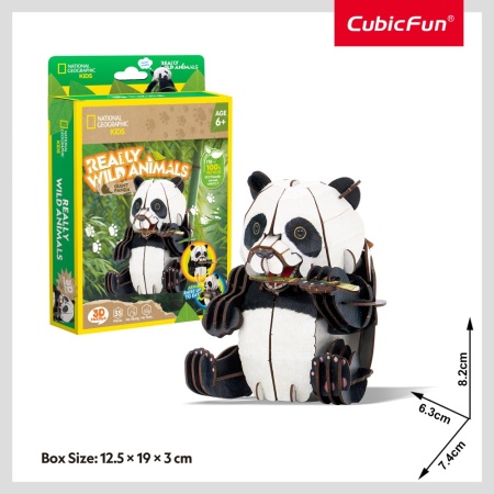 Cubic Fun - National Geographic Animale Salbatice Puzzle 3D Panda 55 piese - Img 2