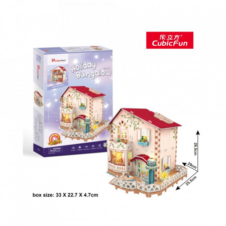 Cubic Fun - Puzzle 3D Led Casa De Vacanta 116 Piese - Img 3