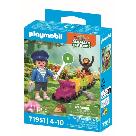 Playmobil - Jucarie de rol Plimbarea animalelor cu locomotiva - Img 3