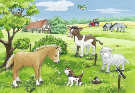 Puzzle Pui De Animale La Ferma, 2X12 Piese - Img 3