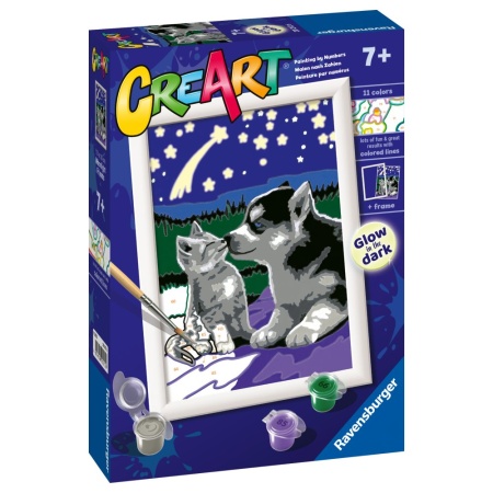 Ravensburger - CreArt pictura pe numere pentru copii prieteni care stralucesc in intuneric - Img 2