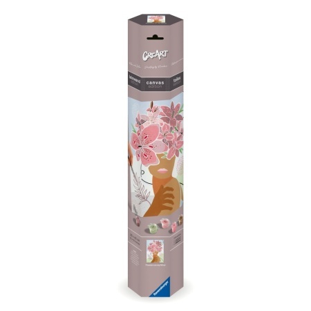 Ravensburger - Pictura pe numere Tablou Canvas femeie cu flori in cap - Img 3