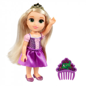 Disney Princess - Papusa cu sclipici si pieptene, 15 cm - Img 2