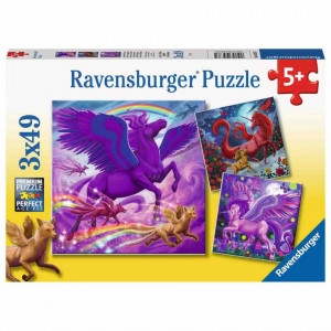 Puzzle Animale Mitice, 3X49 Piese - Img 4
