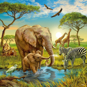 Puzzle Animalele Pamantului, 3X49 Piease - Img 2